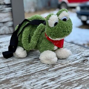 Plush Green Frog Kids Backpack